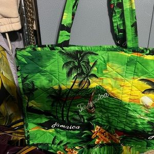 Green 2 pocket tote from Jamaica